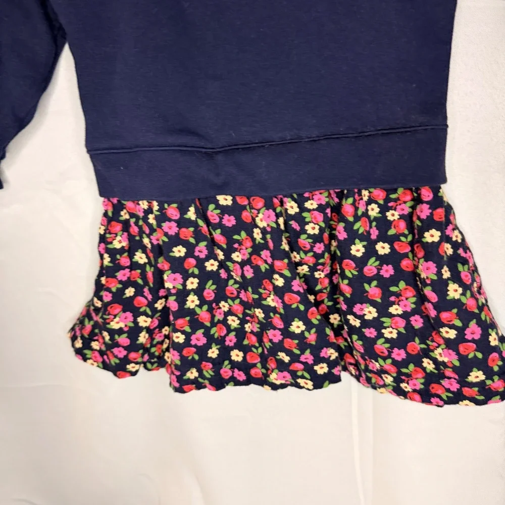 Baby Gap Disney Minnie Mouse Navy Blue Floral Sweatshirt Dress Kids‎ 3 Years